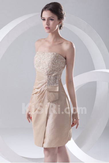 Taffeta Strapless Short Dress