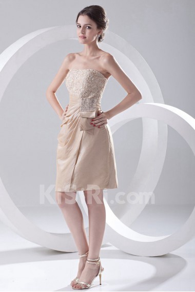 Taffeta Strapless Short Dress