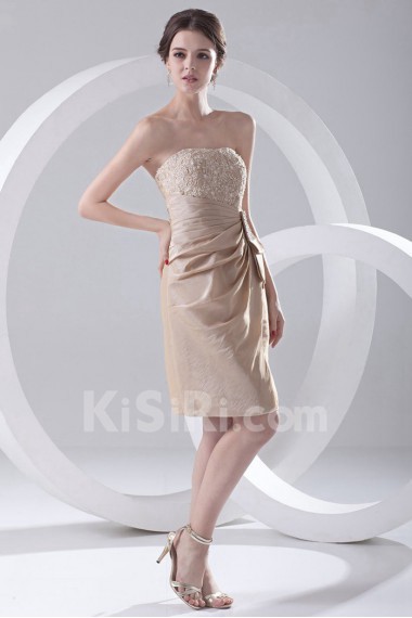 Taffeta Strapless Short Dress