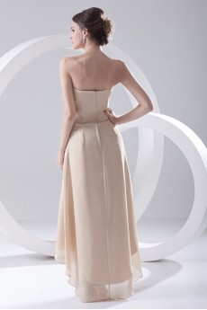 Chiffon Strapless Column Ankle-Length Dress