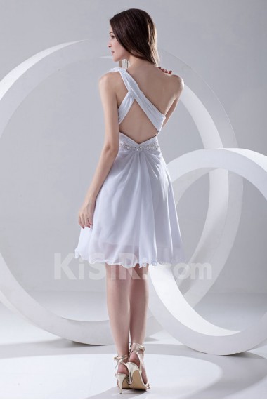 Chiffon Asymmetrical Short Dress with Sequins