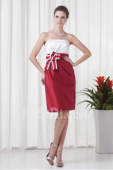 Satin Strapless Sheath Dress