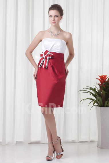 Satin Strapless Sheath Dress