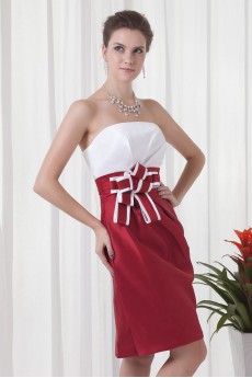 Satin Strapless Sheath Dress