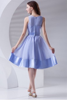 Chiffon Jewel Knee Length Dress with Sash