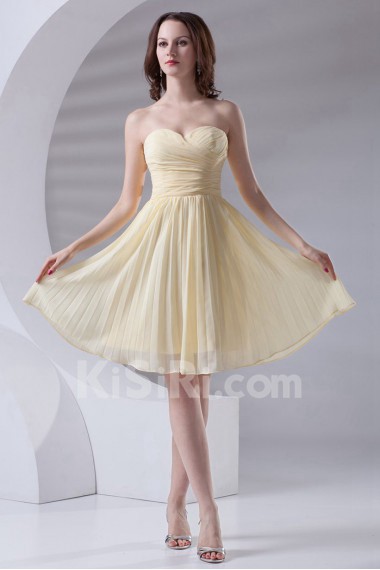 Chiffon Sweetheart Knee Length Dress