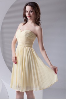 Chiffon Sweetheart Knee Length Dress