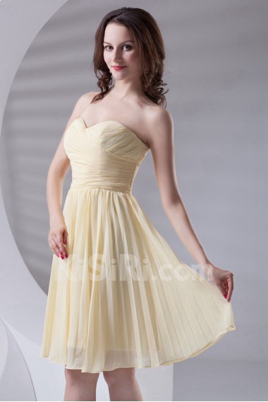 Chiffon Sweetheart Knee Length Dress