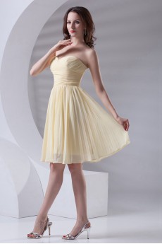 Chiffon Sweetheart Knee Length Dress