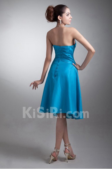 Taffeta Strapless Knee Length Dress