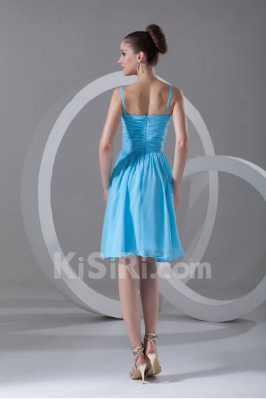 Chiffon Knee Length Dress with Embroidery