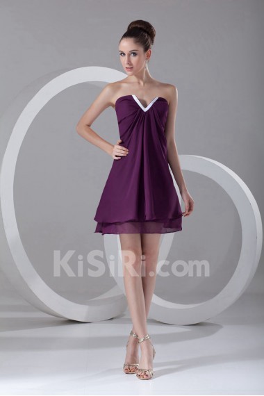 Chiffon V-Neck Short Dress