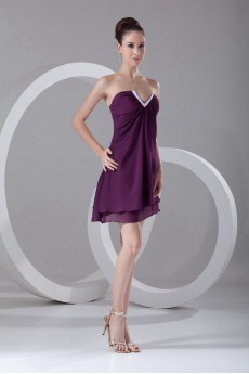 Chiffon V-Neck Short Dress