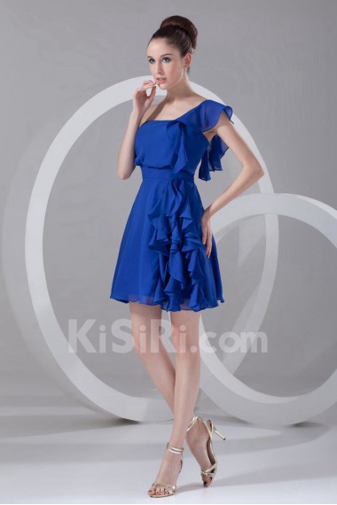 Chiffon Strapless Short Dress