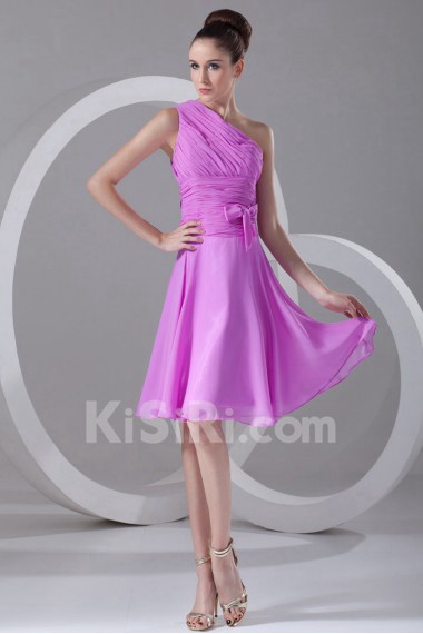 Chiffon Asymmetrical Knee Length Dress