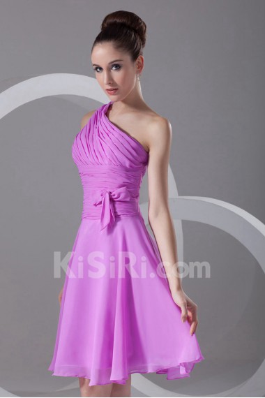 Chiffon Asymmetrical Knee Length Dress