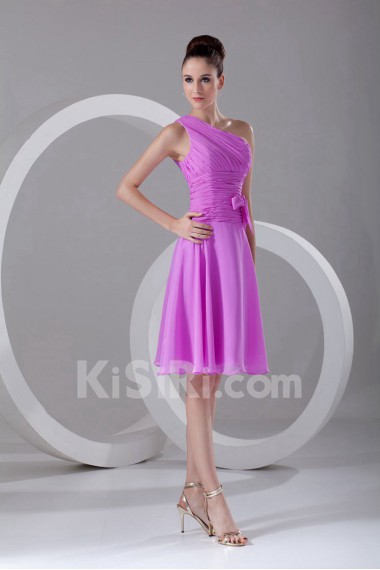 Chiffon Asymmetrical Knee Length Dress