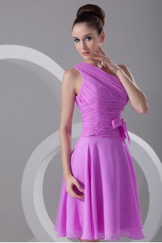 Chiffon Asymmetrical Knee Length Dress