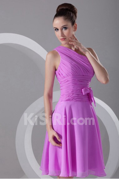 Chiffon Asymmetrical Knee Length Dress