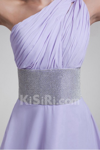 Chiffon Asymmetrical Short Dress with Sequins