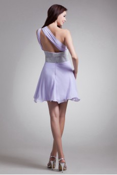 Chiffon Asymmetrical Short Dress with Sequins