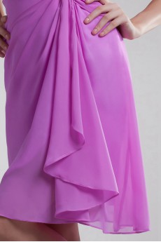 Chiffon V-Neck Knee Length Dress