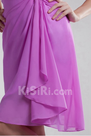 Chiffon V-Neck Knee Length Dress