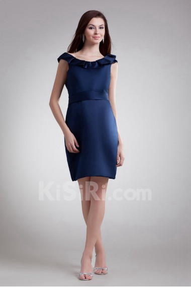 Satin Portrait Short Dress