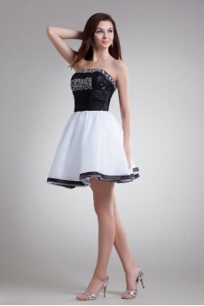 Organza Strapless Short Dress