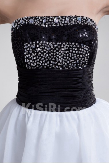 Organza Strapless Short Dress