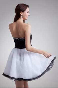 Organza Strapless Short Dress