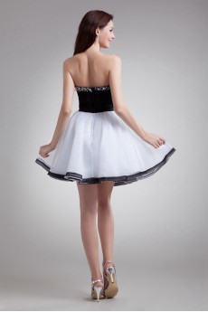 Organza Strapless Short Dress