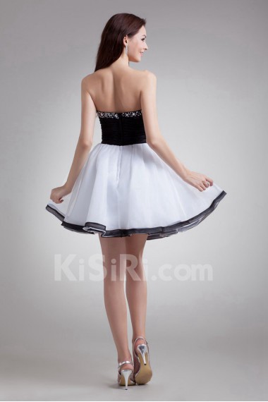 Organza Strapless Short Dress