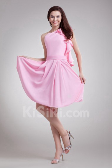 Silk Asymmetrical Short Dress