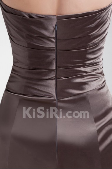 Satin Halter Knee Length Sheath Dress