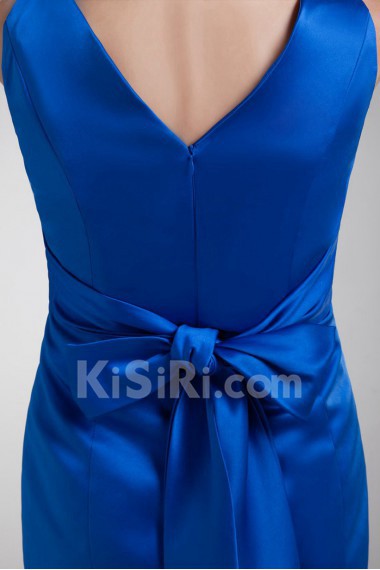 Satin V-Neck Short Dress