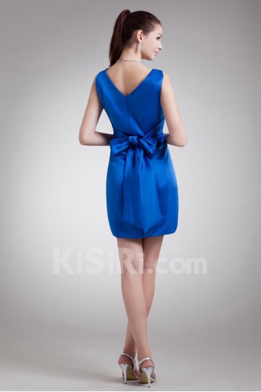 Satin V-Neck Short Dress