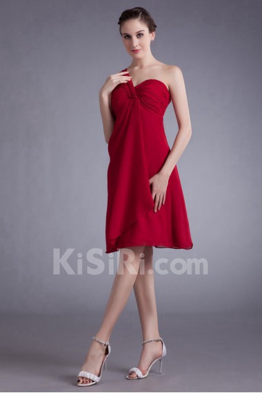 Chiffon One Shoulder Knee Length Column Dress