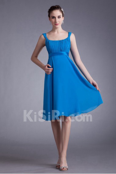 Chiffon Straps Knee Length Column Dress