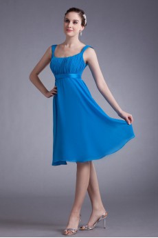 Chiffon Straps Knee Length Column Dress