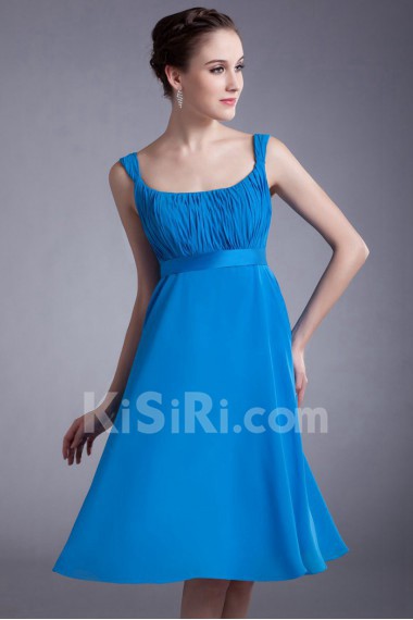 Chiffon Straps Knee Length Column Dress