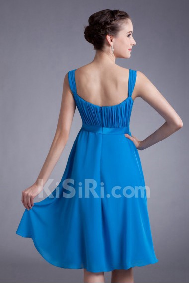 Chiffon Straps Knee Length Column Dress