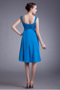 Chiffon Straps Knee Length Column Dress