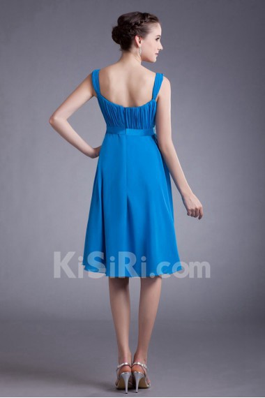 Chiffon Straps Knee Length Column Dress