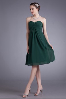 Chiffon Sweetheart Knee Length Column Dress