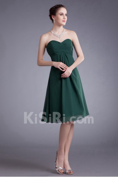 Chiffon Sweetheart Knee Length Column Dress