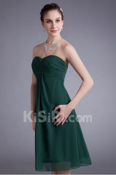 Chiffon Sweetheart Knee Length Column Dress