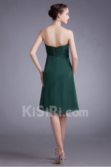 Chiffon Sweetheart Knee Length Column Dress