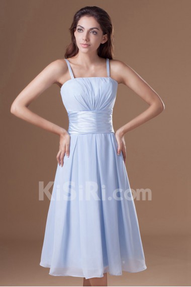 Chiffon Straps Knee Length Dress