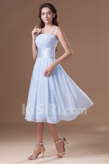 Chiffon Straps Knee Length Dress